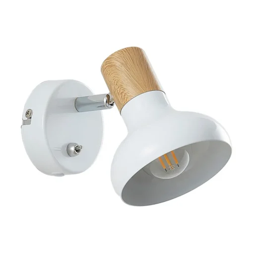 Lindby veggspot Fridolin, 14 cm, hvit, metall, bryter