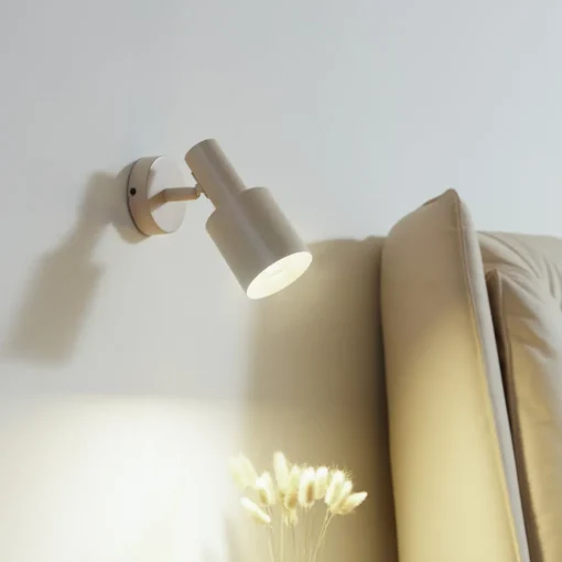 Lindby veggspot Ovelia, beige, metall, E27 Online