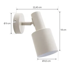 Lindby veggspot Ovelia, beige, metall, E27 Online