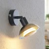 Lindby veggspotlight Erin, svart/gull, Ø 12 cm, glass| Spotter I Tak