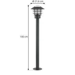 Lindby veilampe Belmiro, jern, 100 cm høy, E27, svart Hot