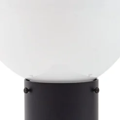 Lindby veilampe Dangan, hvit, høyde 90 cm, glass, metall| Gatebelysning Med Sensor|Terrassebelysning