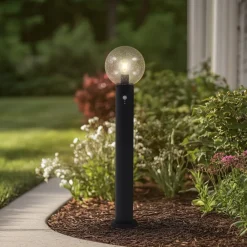 Lindby veilampe Dangan, klar, 90 cm, glass, sensor| Gatebelysning Med Sensor|Utebelysning Med Sensor