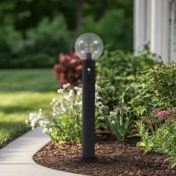 Lindby veilampe Dangan, klar, 90 cm, glass, sensor| Gatebelysning Med Sensor|Utebelysning Med Sensor