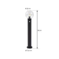 Lindby veilampe Dangan, klar, 90 cm, glass, sensor| Gatebelysning Med Sensor|Utebelysning Med Sensor