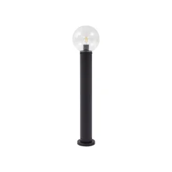 Lindby veilampe Dangan, klar, høyde 90 cm, glass, metall| Terrassebelysning