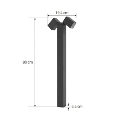 Lindby veilampe Othil, 2 lyskilder, 80 cm, antrasitt, metall| Gatebelysning, Pullert Belysning
