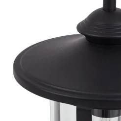 Lindby veilampe Zayn, svart, glass, høyde 109 cm, IP65| Gatebelysning Med Sensor|Terrassebelysning