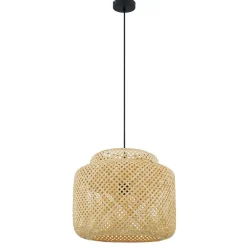 Lindby Venora hengelampe, Ø 40 cm, ett nivå, bambus, E27| Pendellamper