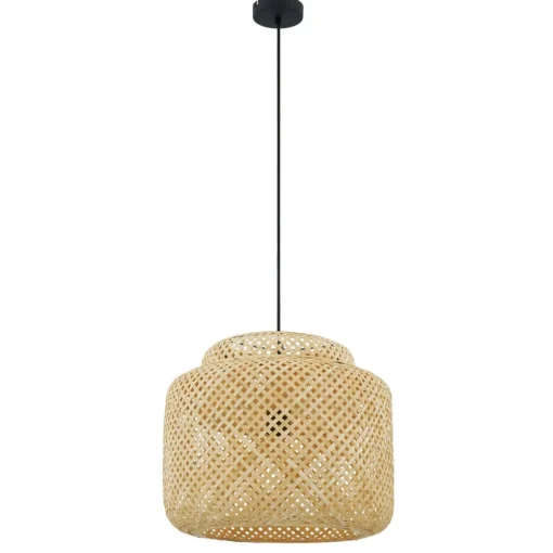 Lindby Venora hengelampe, Ø 40 cm, ett nivå, bambus, E27| Pendellamper
