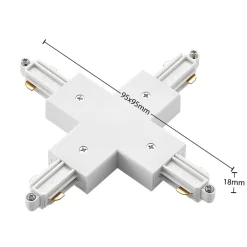 Lindby X-connector Linaro, hvit, 1-fase system| Skinnesystem