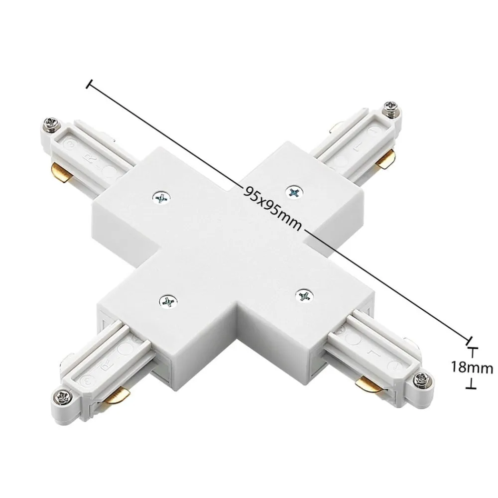 Lindby X-connector Linaro, hvit, 1-fase system| Skinnesystem