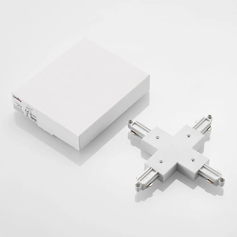 Lindby X-connector Linaro, hvit, 1-fase system| Skinnesystem