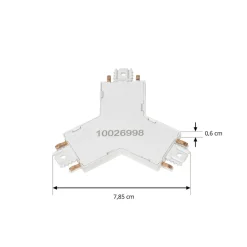 Lindby Y-kontakt Lumaro, hvit, 7,85 cm, plast| Skinnesystem