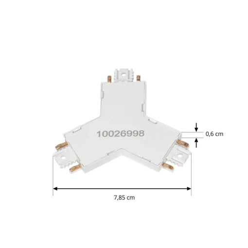 Lindby Y-kontakt Lumaro, hvit, 7,85 cm, plast| Skinnesystem