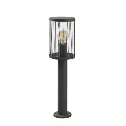 Lindby Yonan sokkellampe, rund, mørk grå, E27 Online