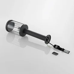 Lindby Yonan sokkellampe, rund, mørk grå, E27 Online