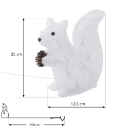 Lindby Yuki LED-dekofigur, plast, ekorn| Julebelysning|Dekorasjonsbelysning