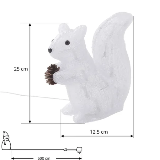 Lindby Yuki LED-dekofigur, plast, ekorn| Julebelysning|Dekorasjonsbelysning