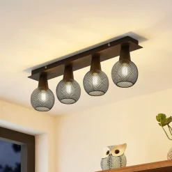 Lindby Zerda taklampe, gitter, 4 lyskilder| Spotter I Tak