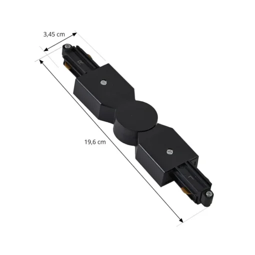 Lindby -kontakt Linaro, svart, justerbar, 1-fase| Skinnesystem
