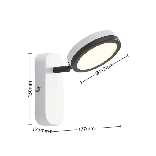 Lindby -spot Vesim, hvit, 1-lys, 15 cm høy, jern Online
