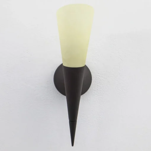 Lindby -vegglampe Alva, rustfarget, glass, 34 cm høy, E14| Design- Og Hotellbelysning|Vegglamper