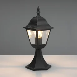Trio Lighting Livenza-sokkelampe, svart, høyde 39 cm, aluminium, IP44 New