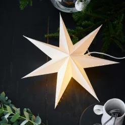 Markslöjd Livlig dekorativ stjerne, hengende, hvit, Ø 45 cm| Julebelysning