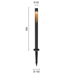 Louis Poulsen 840 70 cm svart veilampe med jord 24V Clearance