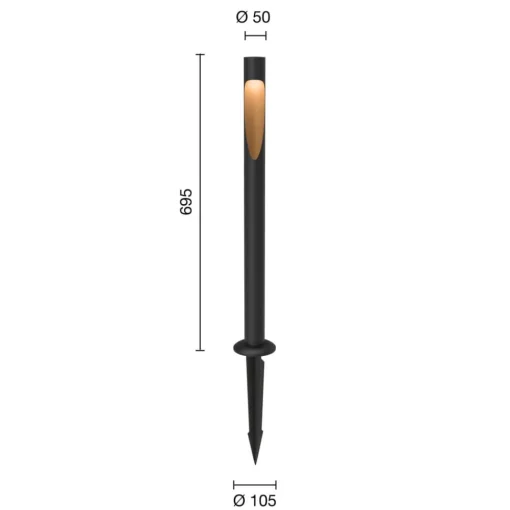 Louis Poulsen 840 70 cm svart veilampe med jord 24V Clearance