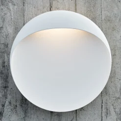 Louis Poulsen LED-vegglampe Flindt, hvit, 2700 K, Ø 20 cm| Vegglamper Utendørs