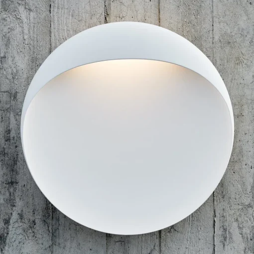 Louis Poulsen LED-vegglampe Flindt, hvit, 2700 K, Ø 20 cm| Vegglamper Utendørs