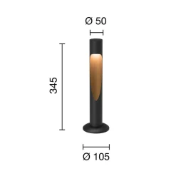 Louis Poulsen sokkellampe Flindt, 927 svart 35 cm sokkel 24 V Clearance