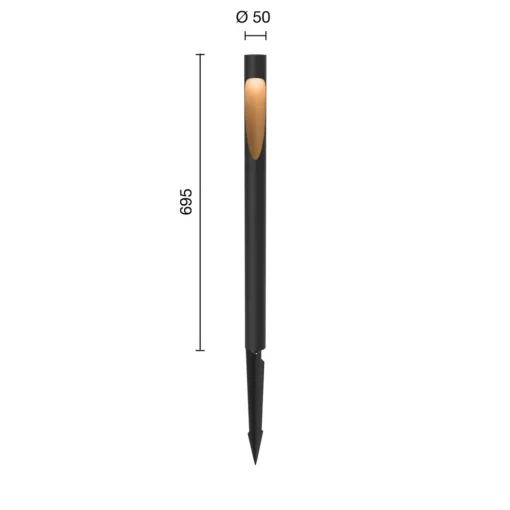 Louis Poulsen Veilampe 840 svart 70 cm stikkontakt Best