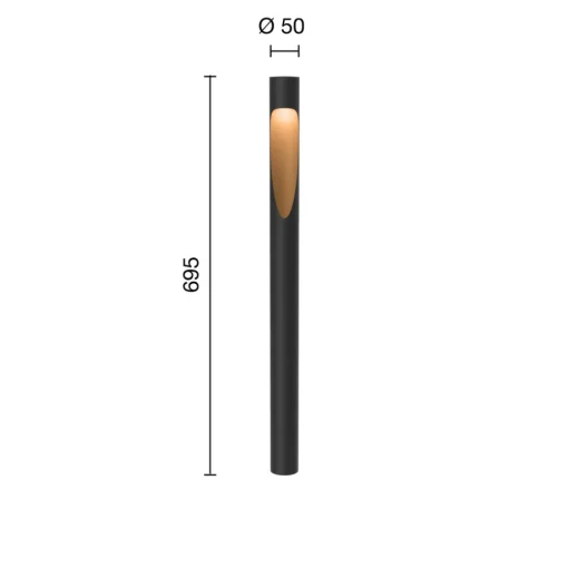 Louis Poulsen Veilampe 840 svart 70 cm stikkontakt Best