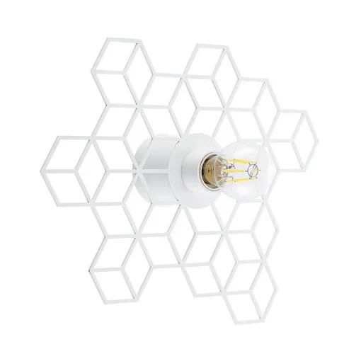 Lucande Alexaru vegglampe, ruter, hvit Discount