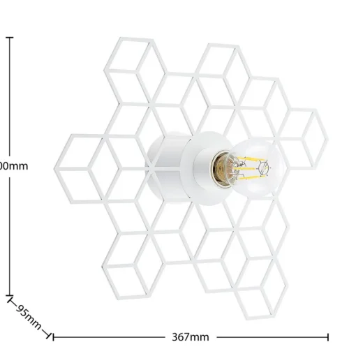 Lucande Alexaru vegglampe, ruter, hvit Discount
