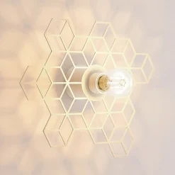 Lucande Alexaru vegglampe, ruter, hvit Discount