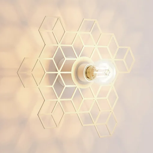Lucande Alexaru vegglampe, ruter, hvit Discount