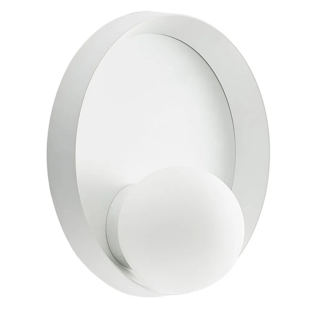 Lucande Andelina vegglampe, rund, hvit| Vegglamper