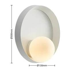 Lucande Andelina vegglampe, rund, hvit| Vegglamper