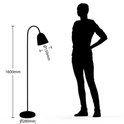 Lucande Anjita gulvlampe, glasskjerm Sale