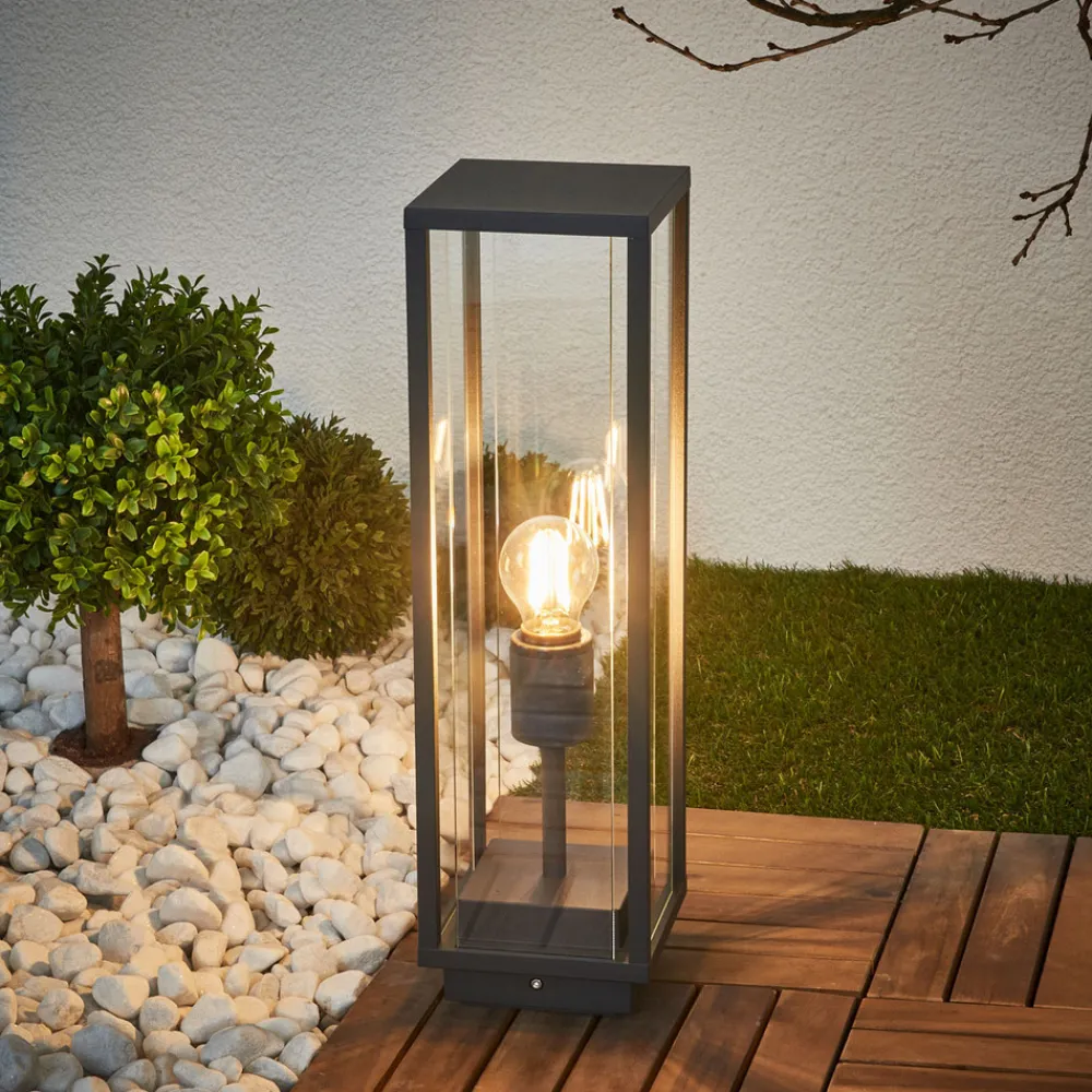 Lucande Annalea sokkellampe, 50 cm, antrasitt, IP54 Clearance