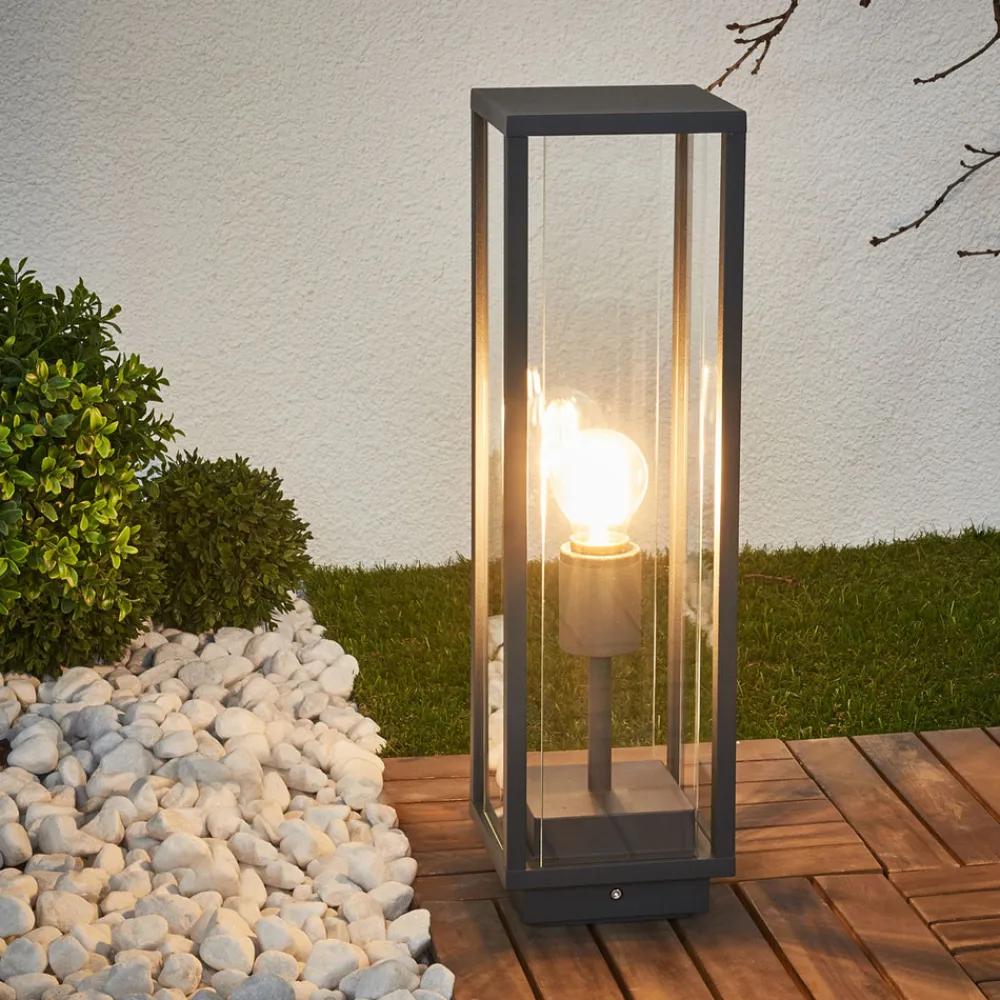 Lucande Annalea sokkellampe, 50 cm, antrasitt, IP54 Clearance