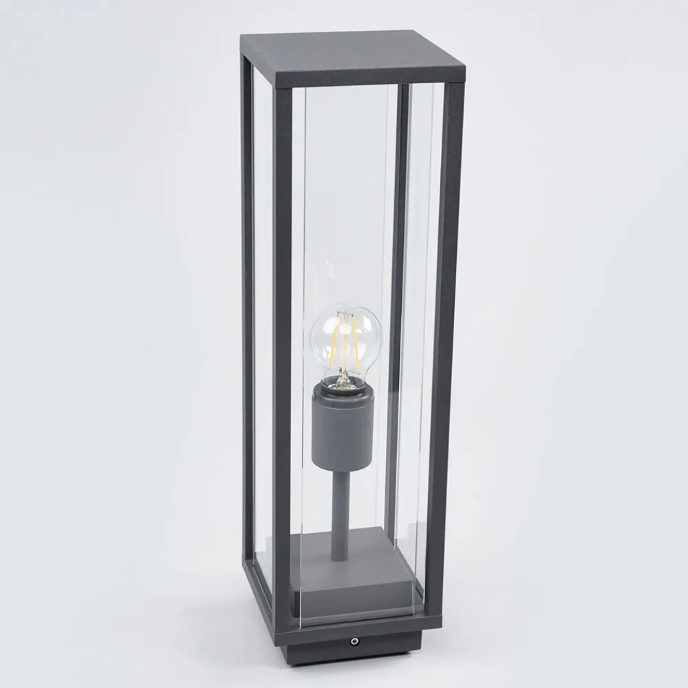 Lucande Annalea sokkellampe, 50 cm, antrasitt, IP54 Clearance