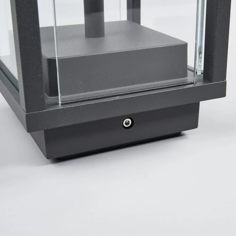 Lucande Annalea sokkellampe, 50 cm, antrasitt, IP54 Clearance