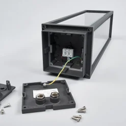 Lucande Annalea sokkellampe, 50 cm, antrasitt, IP54 Clearance