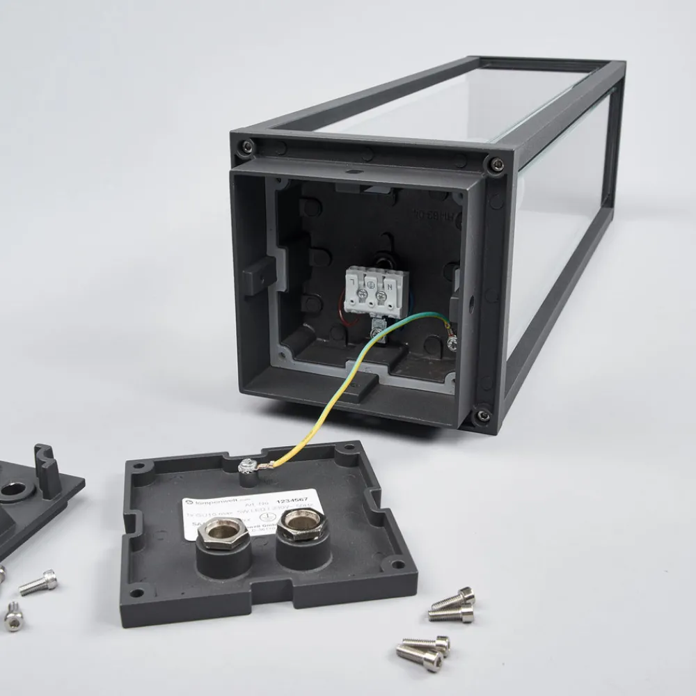 Lucande Annalea sokkellampe, 50 cm, antrasitt, IP54 Clearance