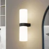 Lucande Basolo vegglampe til bad, svart, høyde 31,5 cm, glass| Vegglamper